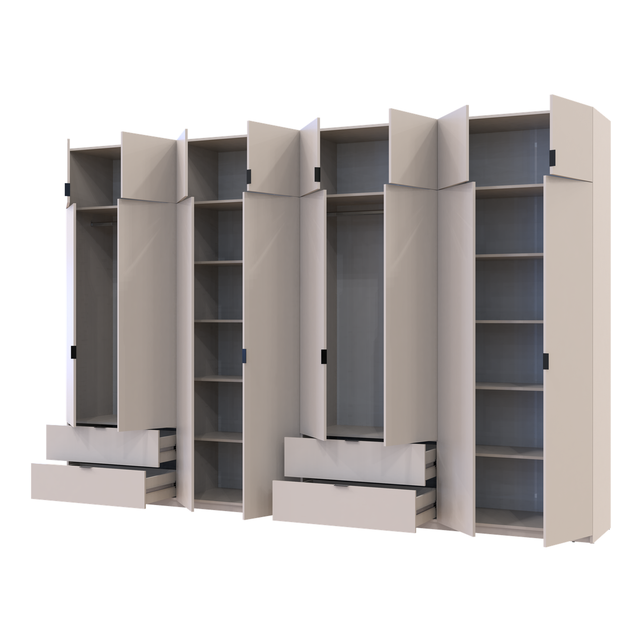 Розпашна Шафа для одягу Doros Лукас Кашемір 4+4 ДСП 360х50х240 (42005144) 2