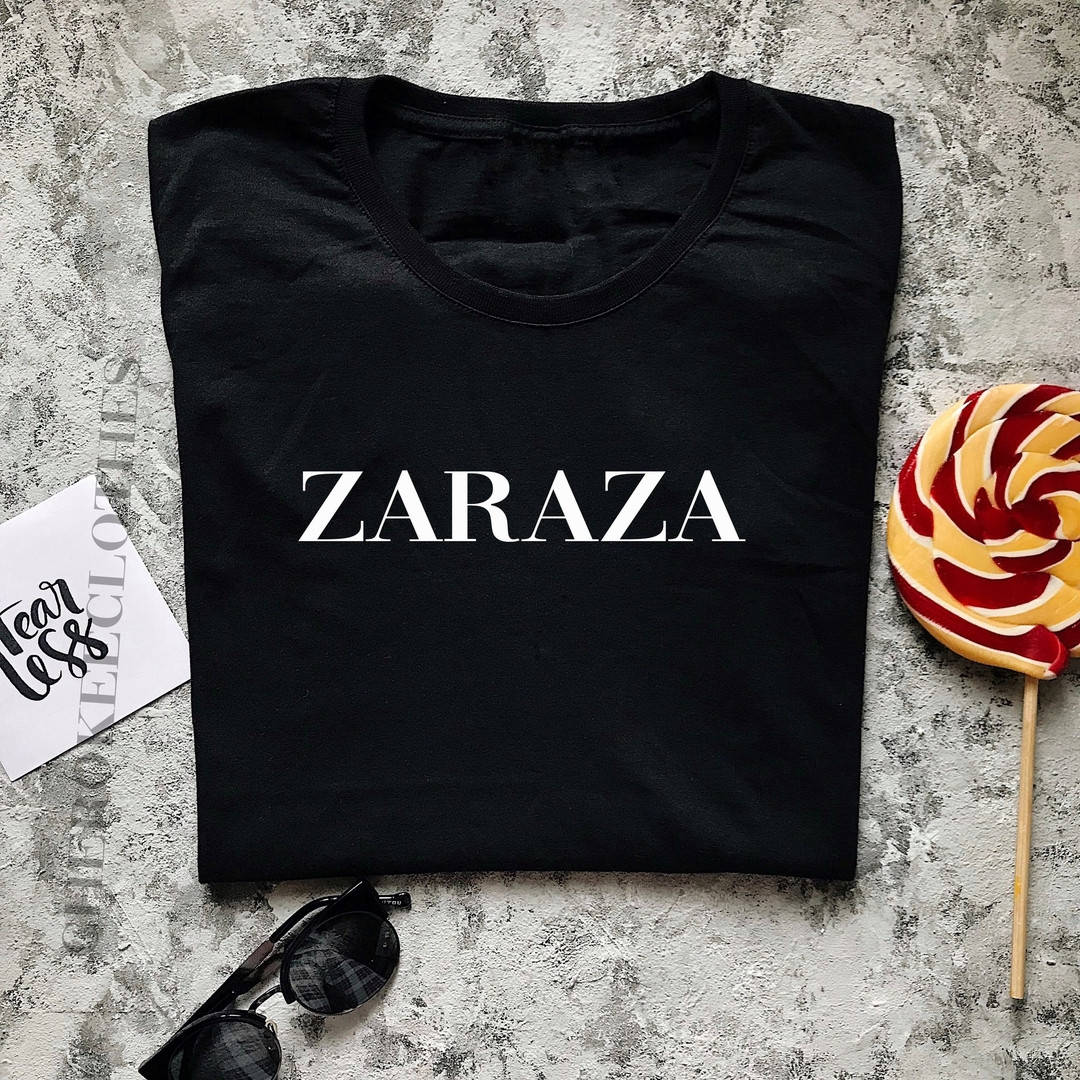 

Молодежная черная футболка "Zaraza" XXL, Черный