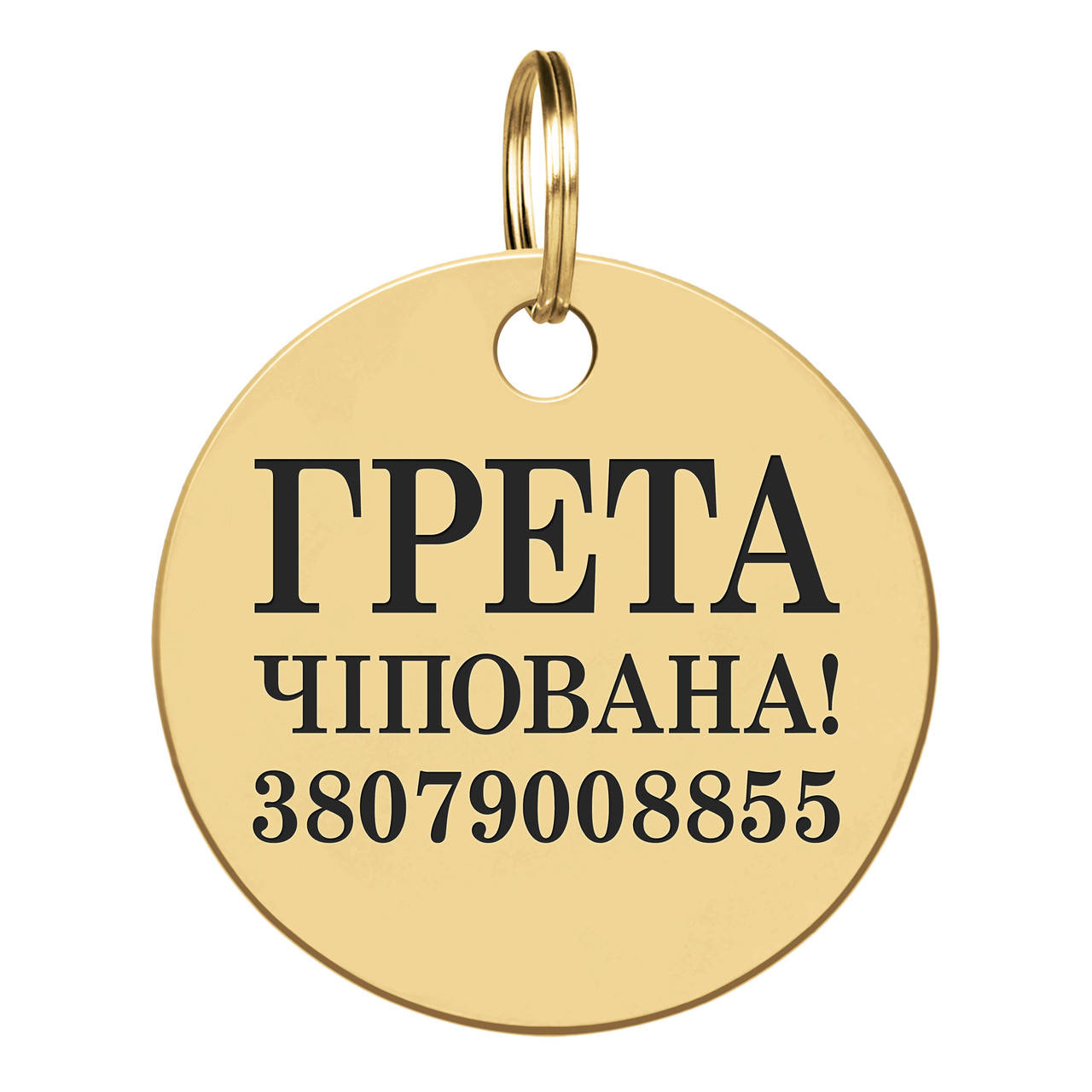

Адресники для собак и кошек с гравировкой (ПОЗОЛОТА) L, круглый