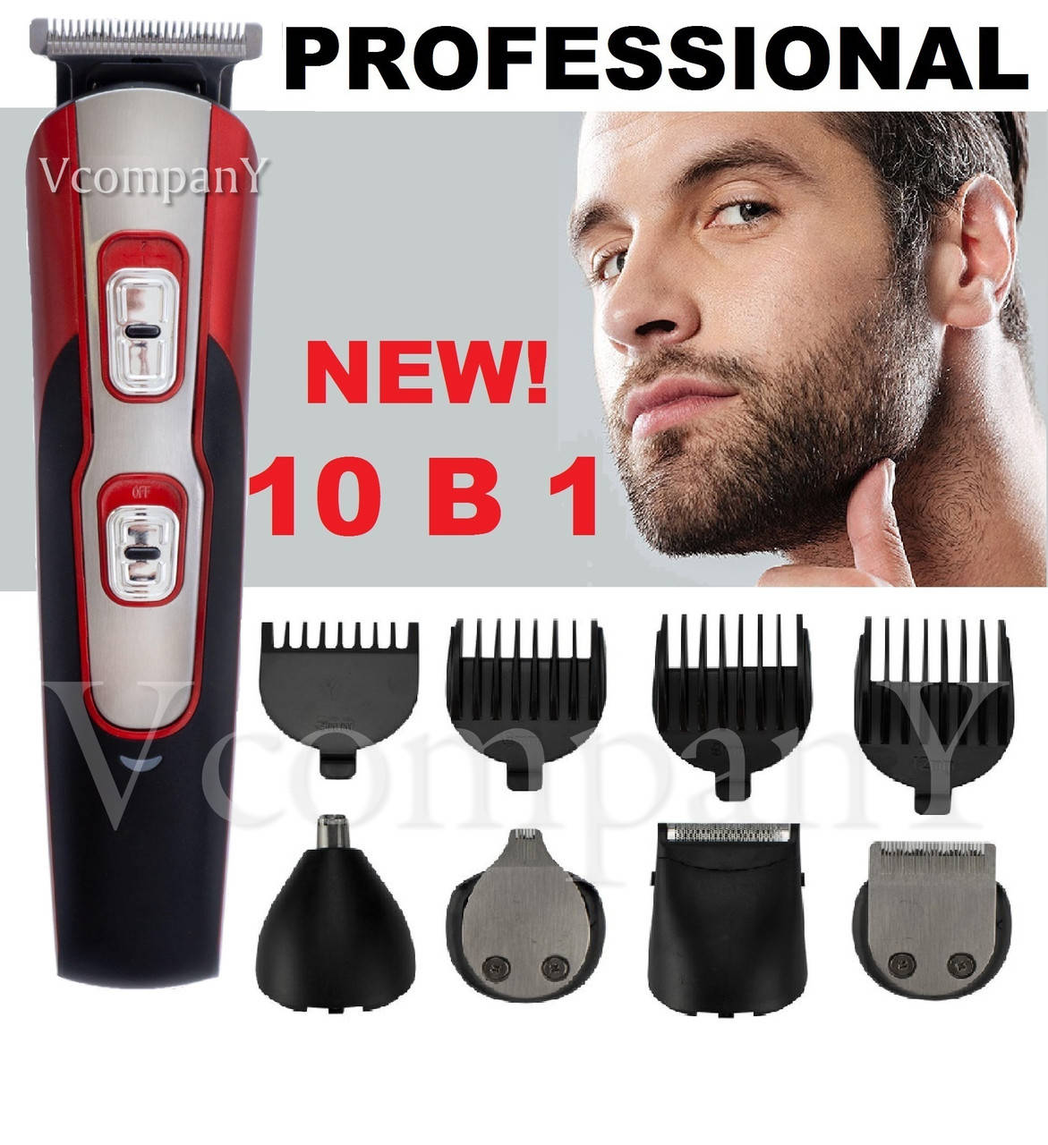 

ОРИГИНАЛ! 10 в 1 Машинка для стрижки волос Geemy Триммер для бороды, Электробритва, Тример для носа и ушей