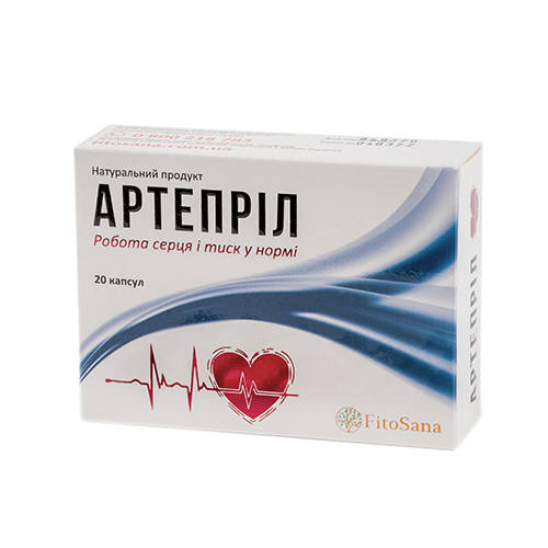 

Артеприл(капсулы при гипертонии, аритмии, стенокардии) №20