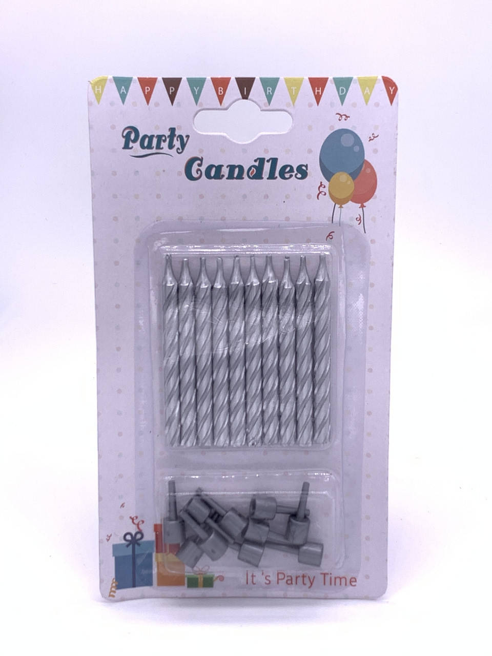 

Свечи в торт «Спиральные» серебро (10шт.)