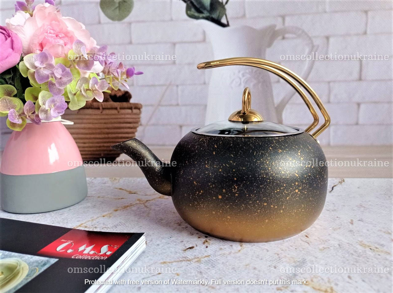 

Чайник с антипригарным покрытием 3 л. OMS 8211-XL gold, Золотистый