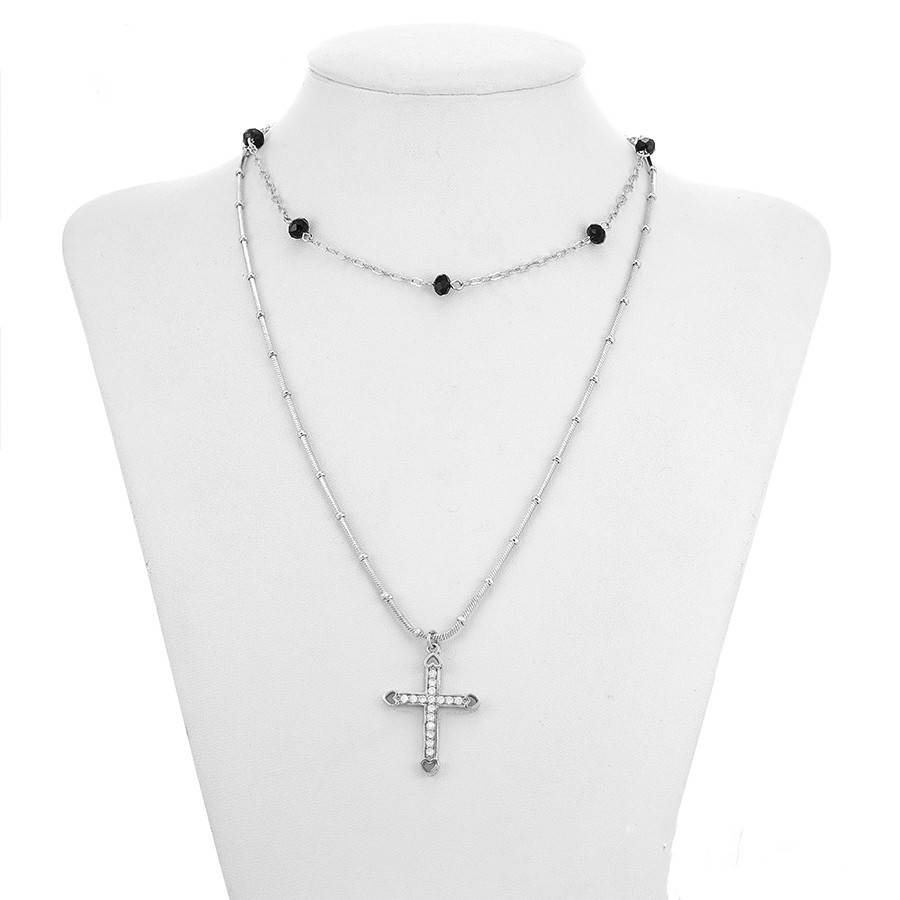 

Колье 36716 ширина 2 мм белые фианиты позолота Белое Золото длина 37+5