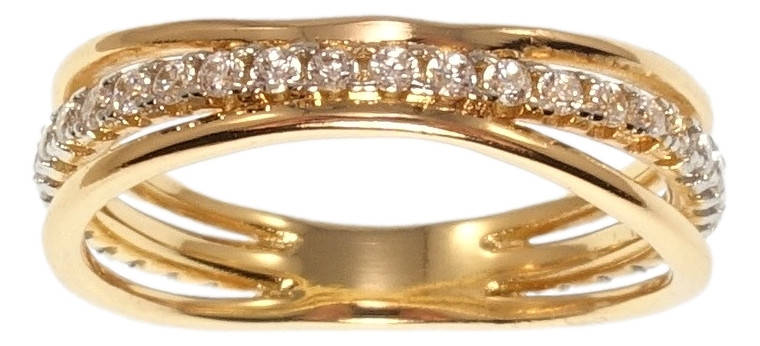 

Кольцо Xuping Позолота + Родий "Дорожка циркония с линиями" р.18