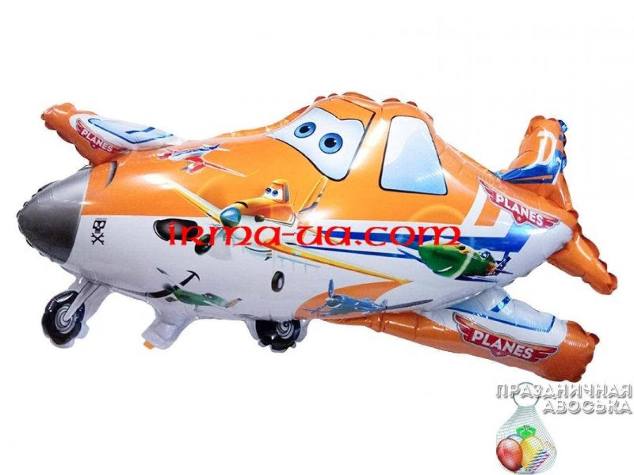 

Шар фигура фольгированная Самолет Летачка 81х46 см, Желтый