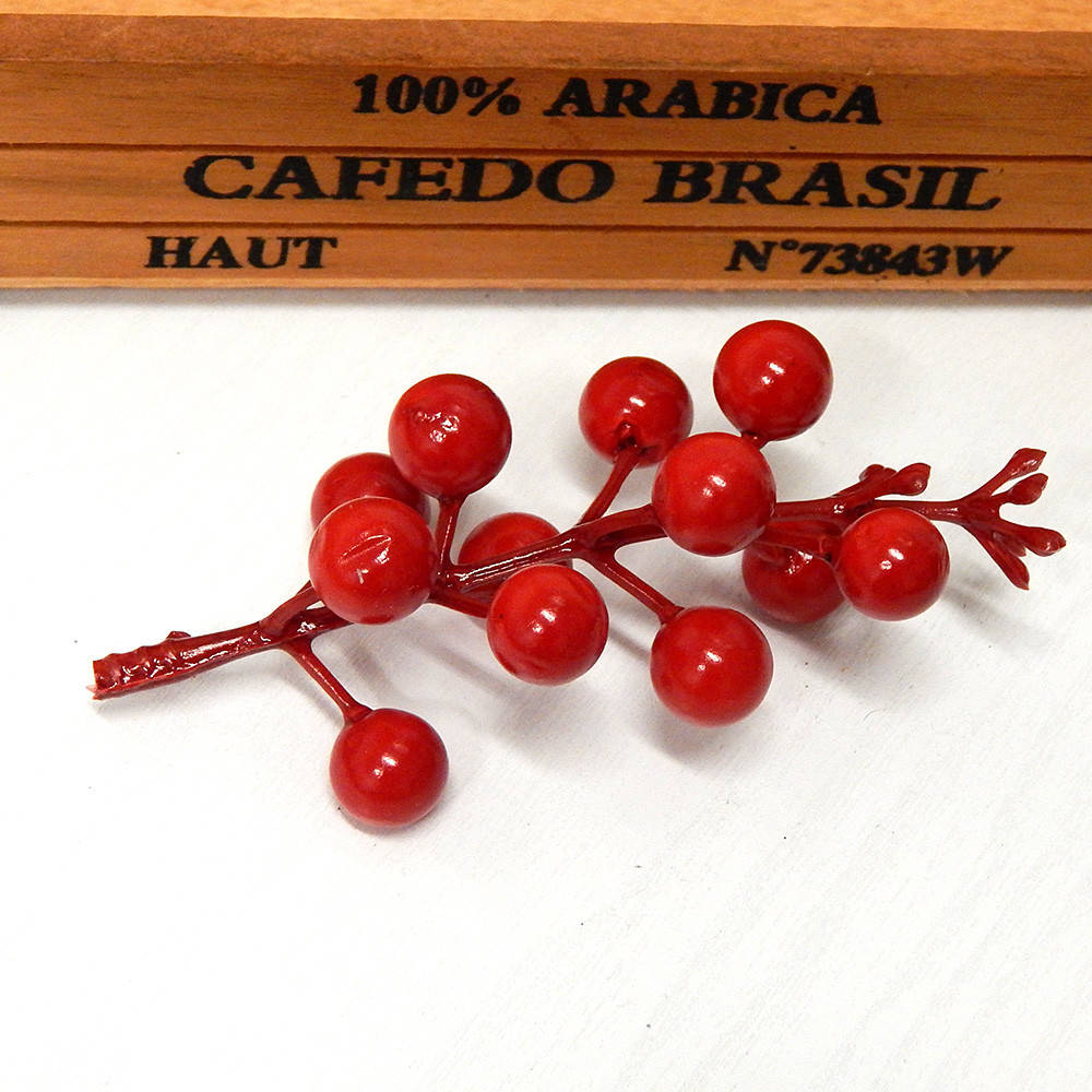 

Гроздь ягод декоративных, 10 см, красные, Красный