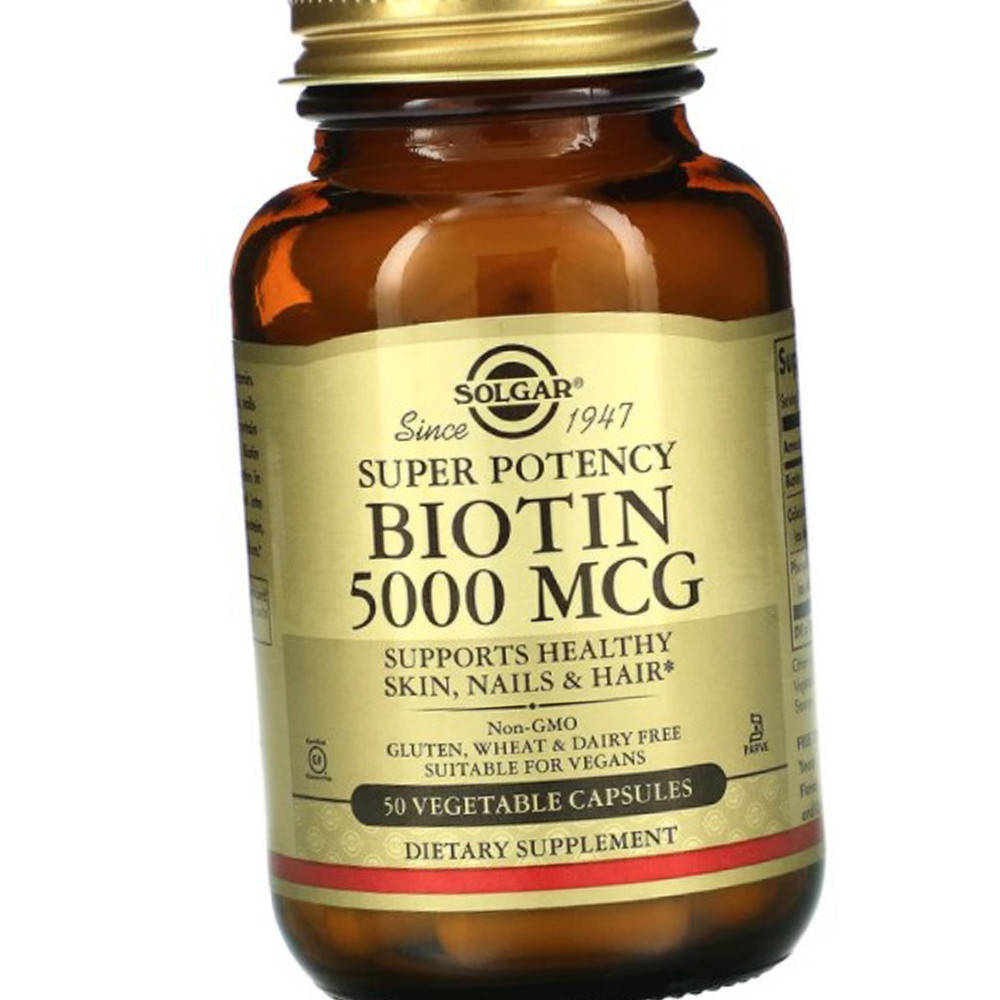 

Биотин 5000 Солгар Solgar Biotin 5000 mcg 50 вегетарианских капсул Витамин В7