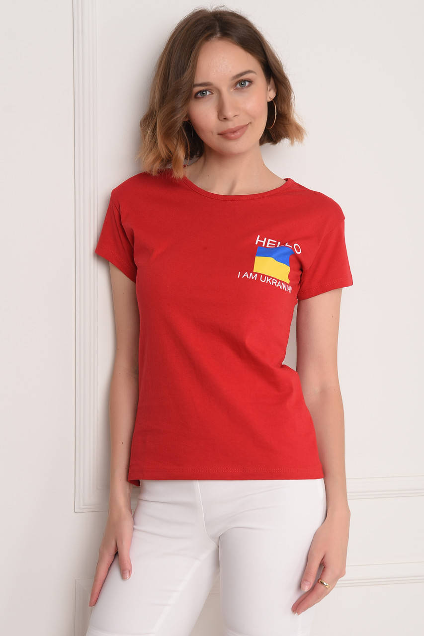 

Футболка женская красная Украина 146034M 2XL, Красный