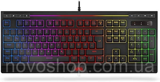 

Геймерская, игровая клавиатура, полумеханическая HQMAX QWERTZ с RGB подсветкой