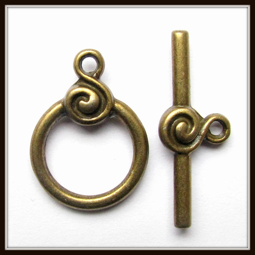 

Замок тогл "завиток" бронза (2,2х1,6; h 2,7 см) 4 шт в уп