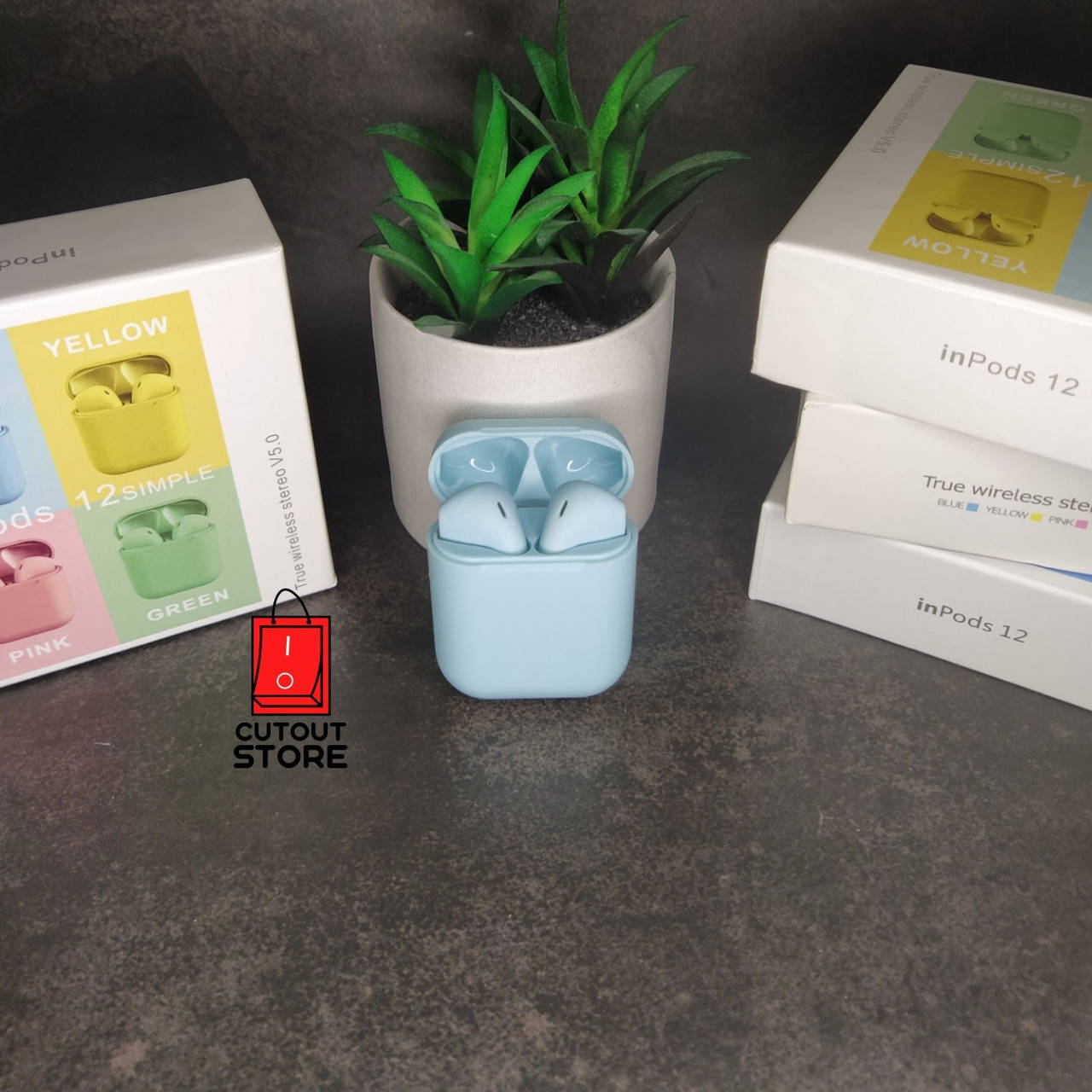 

Наушники беспроводные inPods 12 голубые. Сенсорные., Голубой