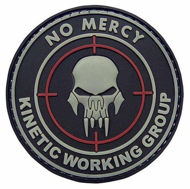 

Шеврон 3D PVC на липучке “No mercy kinetic working group" (GFT-30-004686-00) (Патч ,Нашивка ,Эмблема), Белый