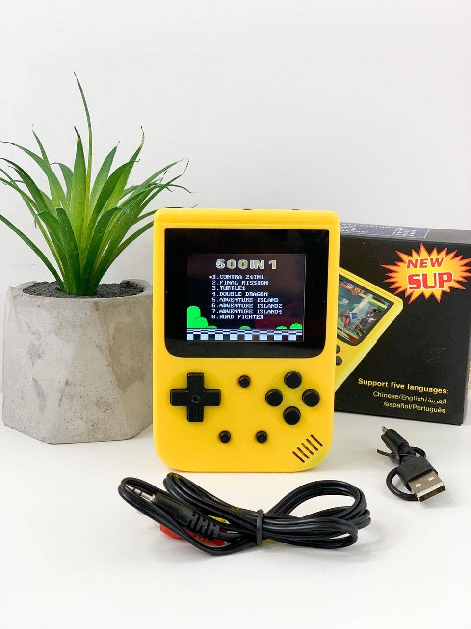

Игровая консоль портативная 400 игр, зарядное, желтый