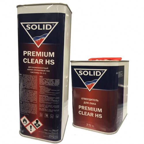 

Акрил-уретановый лак PREMIUM CLEAR HS с повышенным сухим остатком (5 л) с отвердителем (2,5 л), SOLID