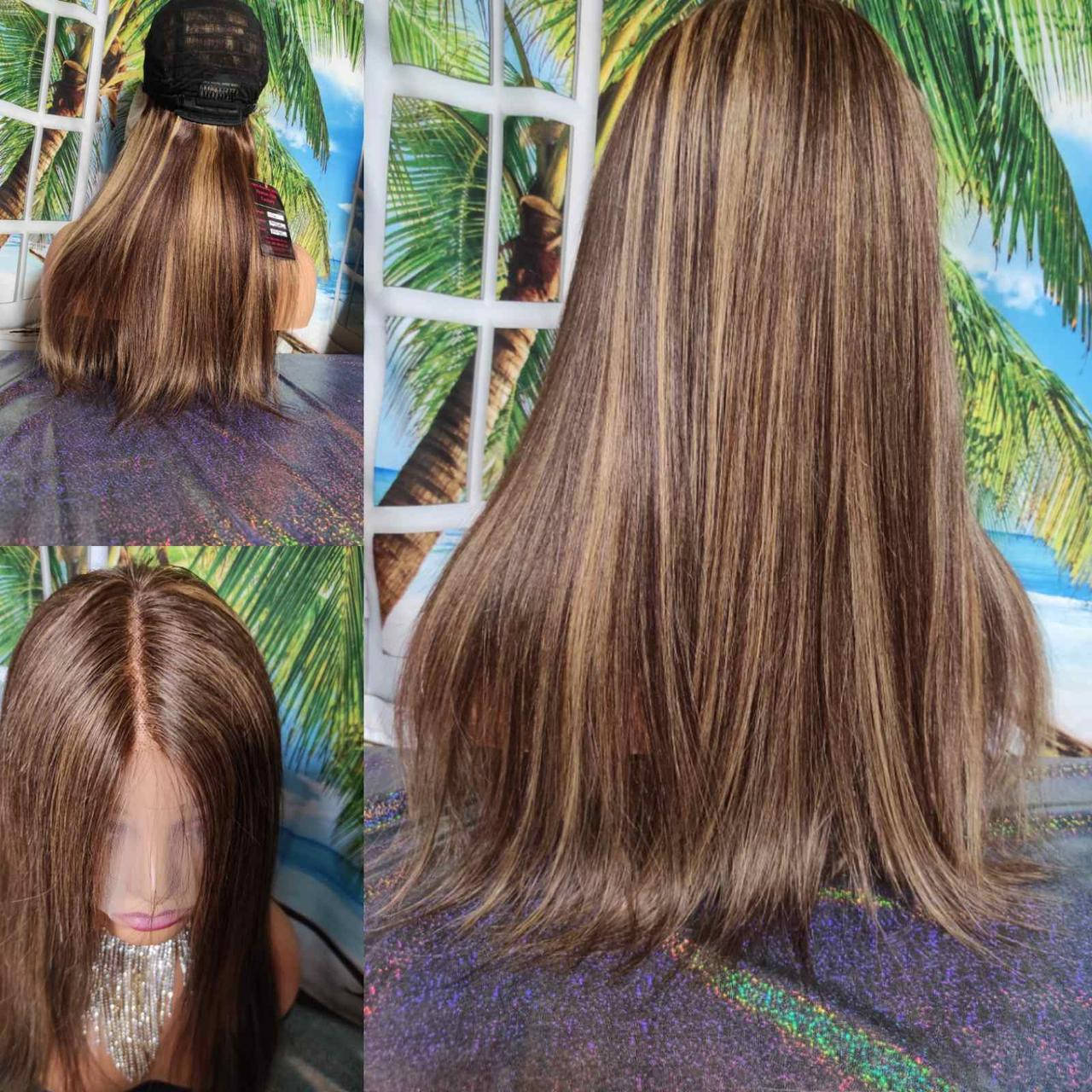 

Парик Натуральный 60-65см русый детские славянские волосы очень мягкие волосы люкс славянские! Реми