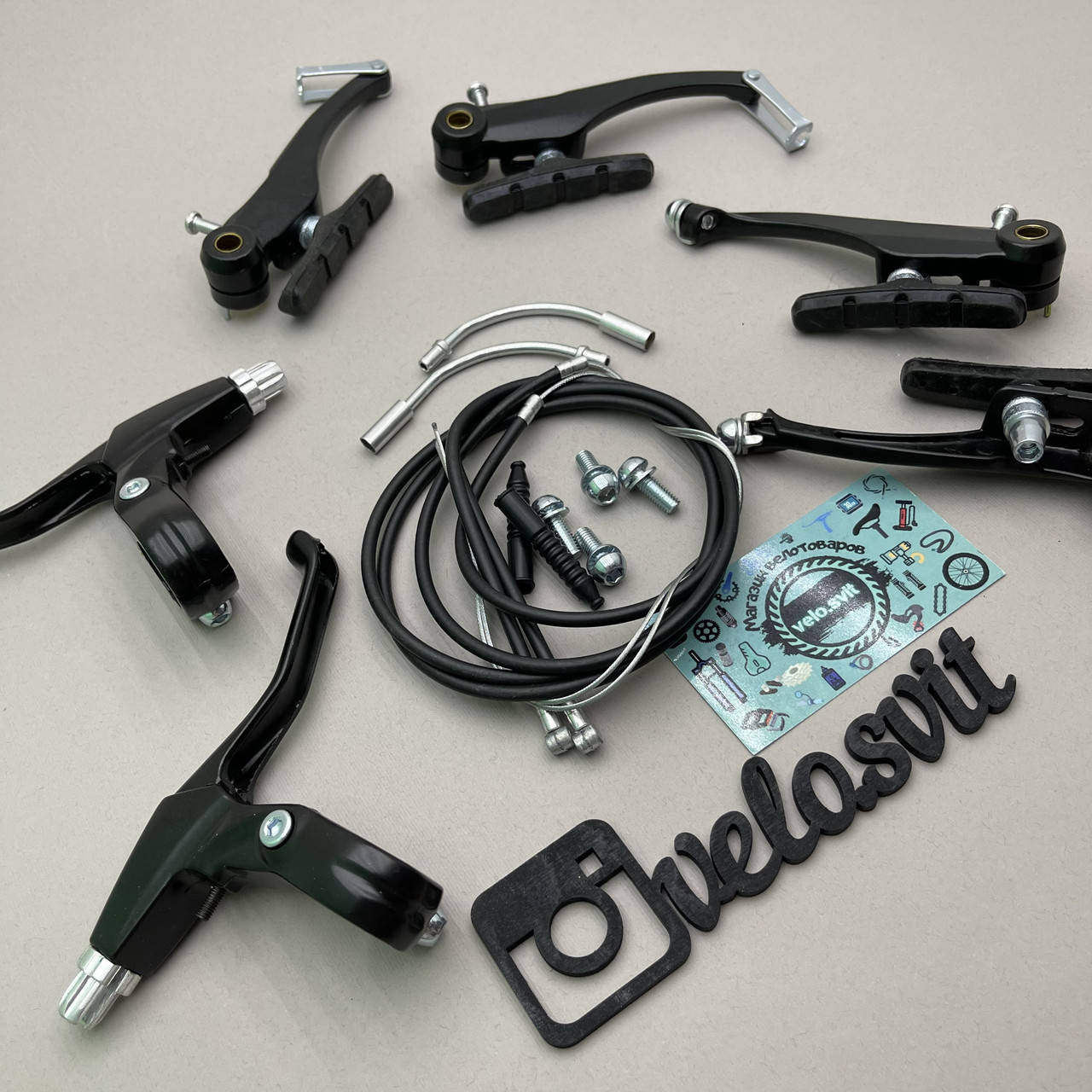 

Комплект тормозов v-brake на велосипед полный (перед и зад)