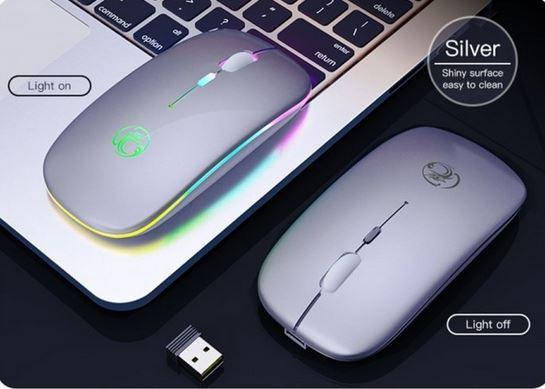 

Мышь беспроводная 2 в 1 USB 2.4 GHz E-1300 с подсветкой Silver, Светло-серый