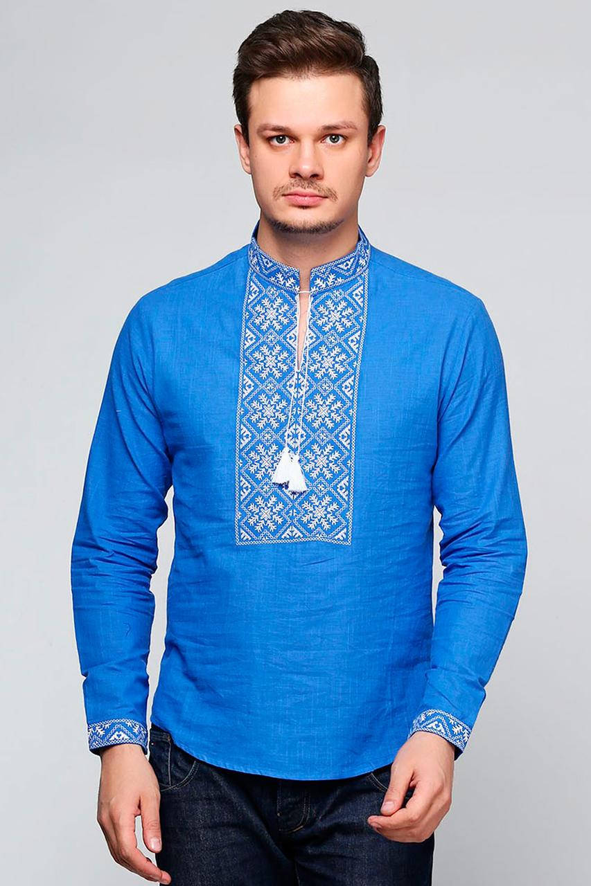 

Стильная мужская вышиванка, Украинская вышитая рубашка 56