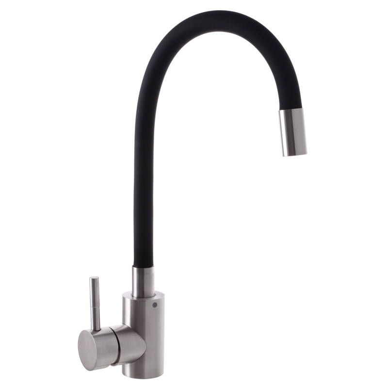 

MIXXUS SUS 011 Кухонный смеситель с гибким ЧЕРНЫМ силиконовым изливом, Черный