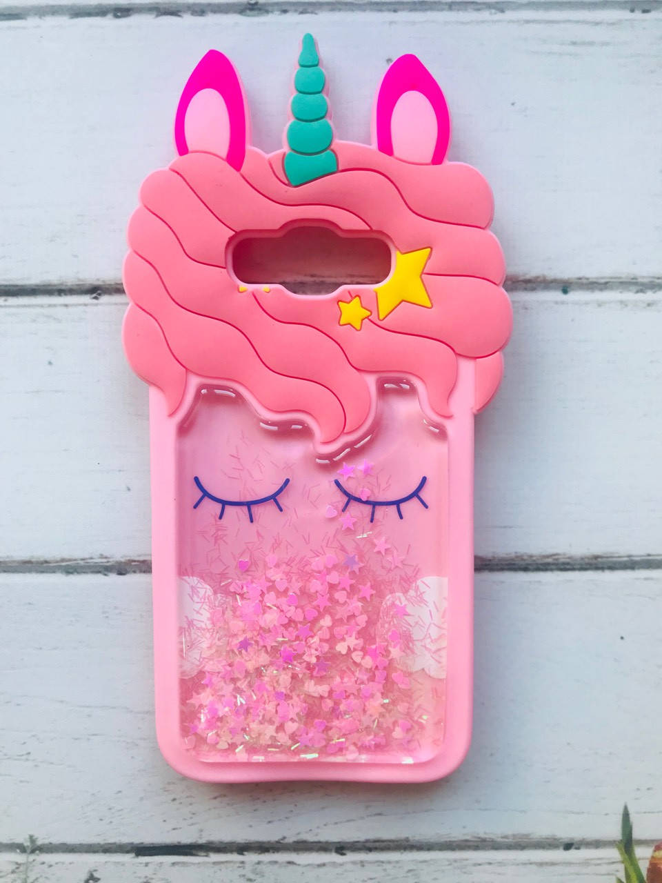 

Силиконовый чехол 3D Case с переливающимися блестками для SAMSUNG Galaxy J7(2016) J710 Единорог розовый