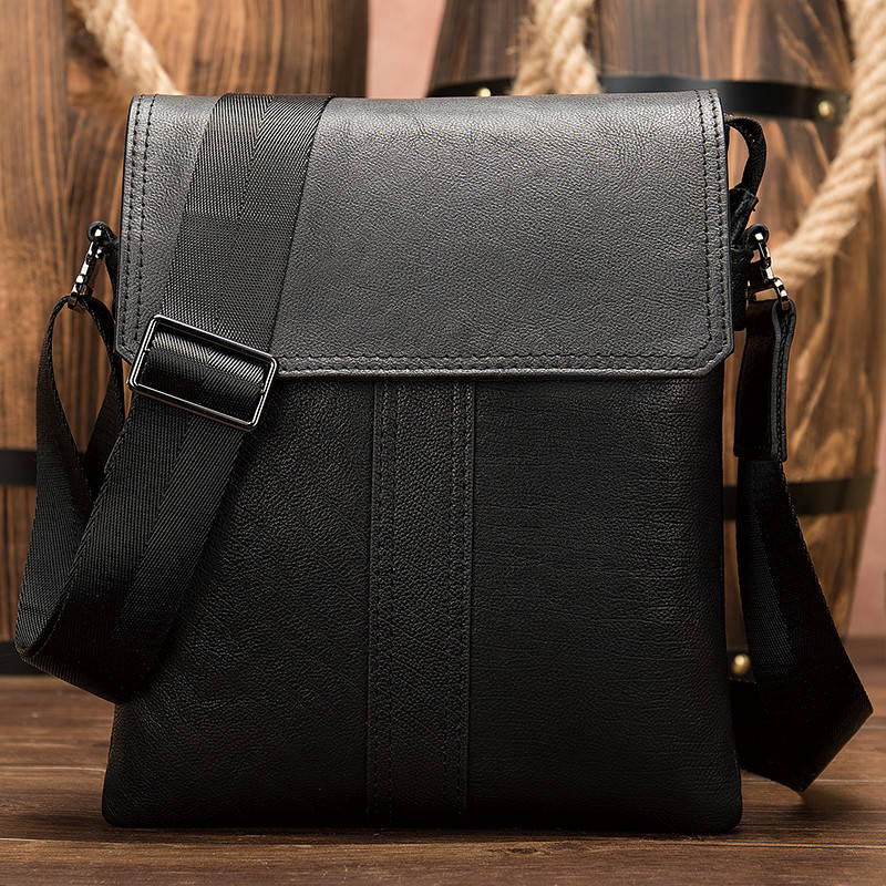 

Cумка из натуральной кожи через плечо NIURUNZH Черная, Черный