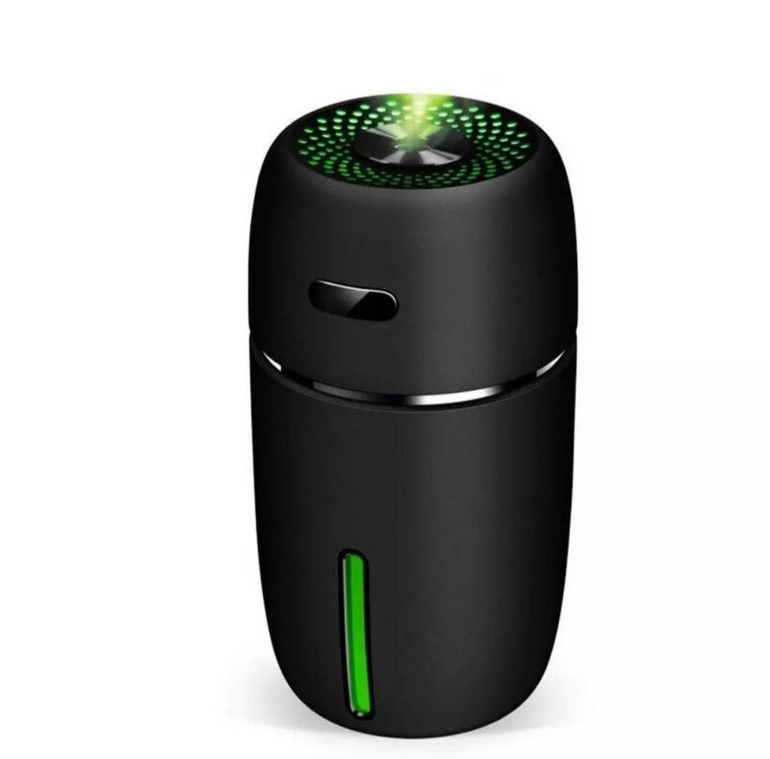 

Увлажнитель + ароматизатор + зарядное (7 цветов подсветки + питание от USB), Черный