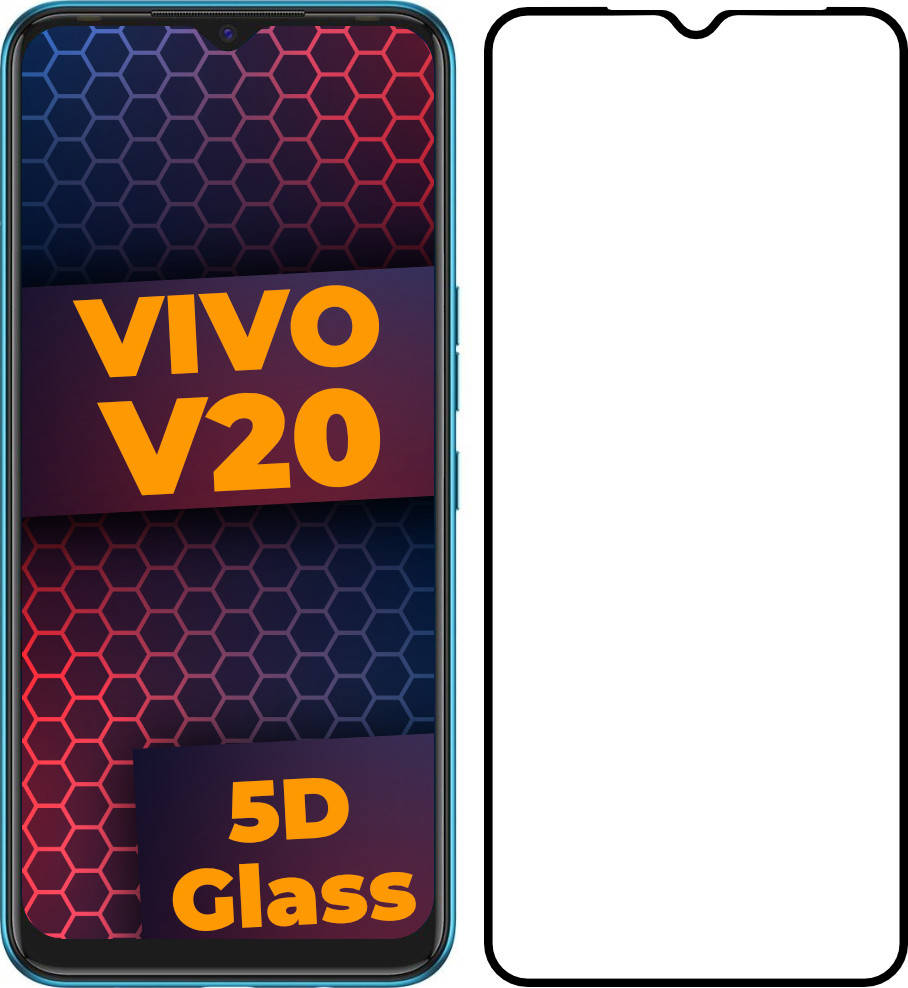 

5D стекло Vivo V20 (Защитное Full Glue) Black, Черный