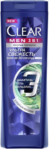 

Шампунь Clear чоловічий 400мл 3в1 Ультра Свіжість