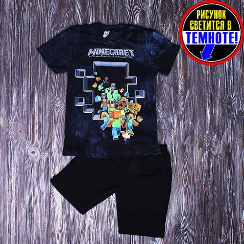 Костюм летний для мальчика "Майнкрафт чоловічки" (код 2645) 122-128 см