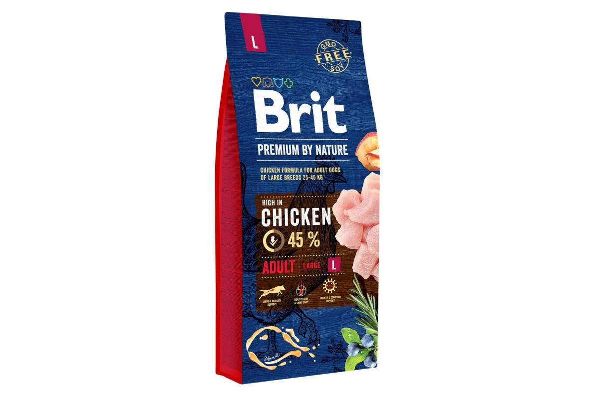 

Brit Premium Adult L Брит премиум Л для крупных пород собак (25-40 кг), 15 кг.