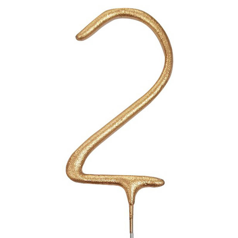 

Свеча бенгальская цифра 2 золото