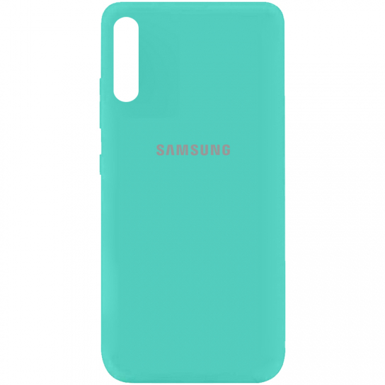 

Силиконовый чехол Silicone Cover на телефон Samsung Galaxy A50 A505F/Самсунг А50, Мятный