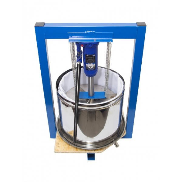 

Пресс для сока с корзиной из нержавейки 25 л, с гидравлическим домкратом 5 тонн. Для отжима винограда, яблок