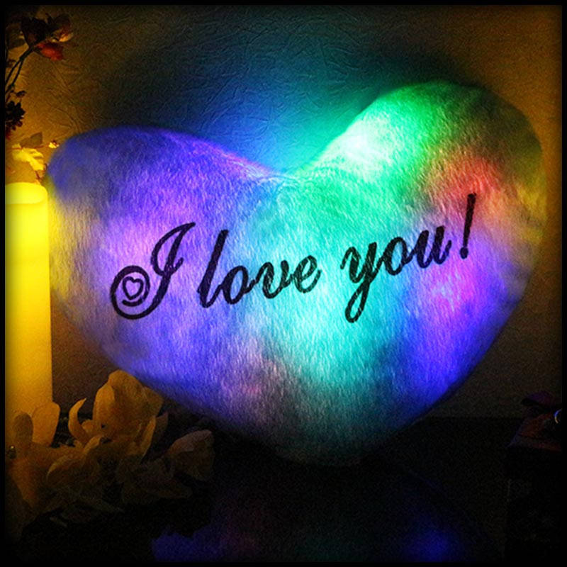 

Подушка ночник в форме сердца "I love you", Красный