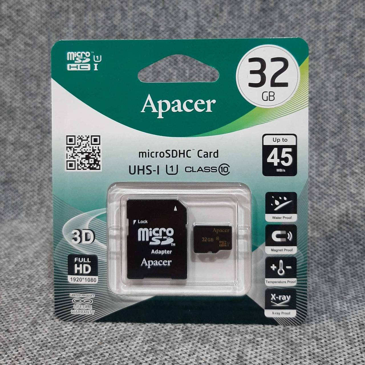 

Карта памяти Apacer microSDHC 32GB сlass10