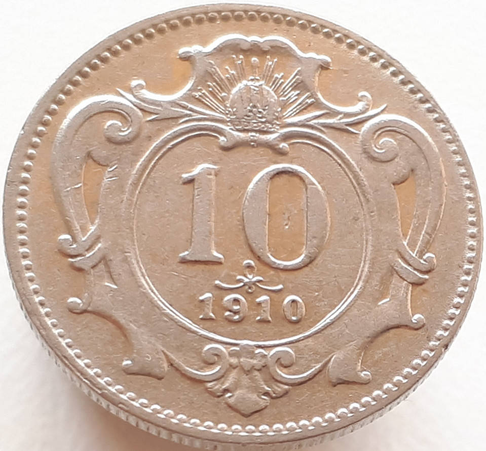 

Австрия 10 геллеров 1910