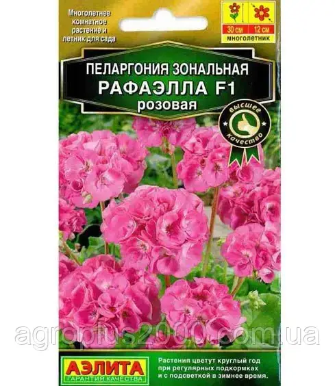 

Семена Пеларгония зональная Рафаэлла F1 розовая 5 семян Аэлита, Розовый