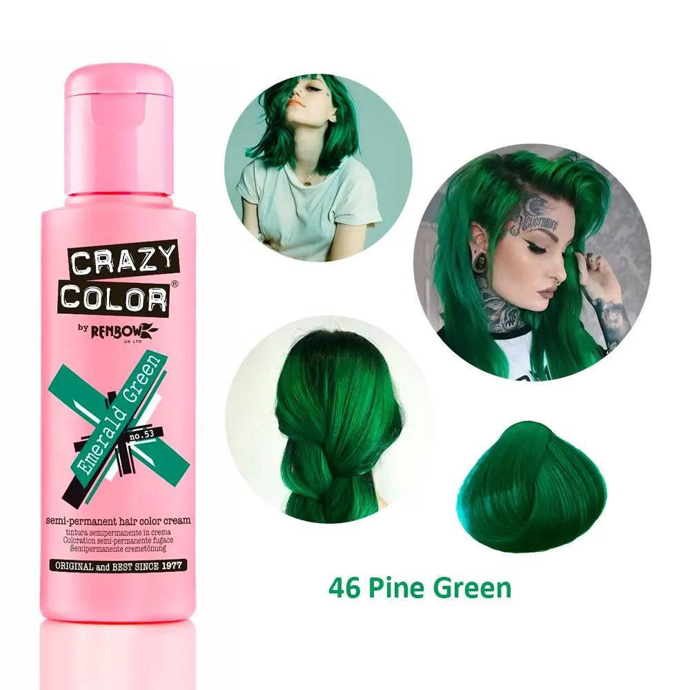 

Тинт-краска для волос №46 Сосновый Зеленый 100 мл,CRAZY COLOR