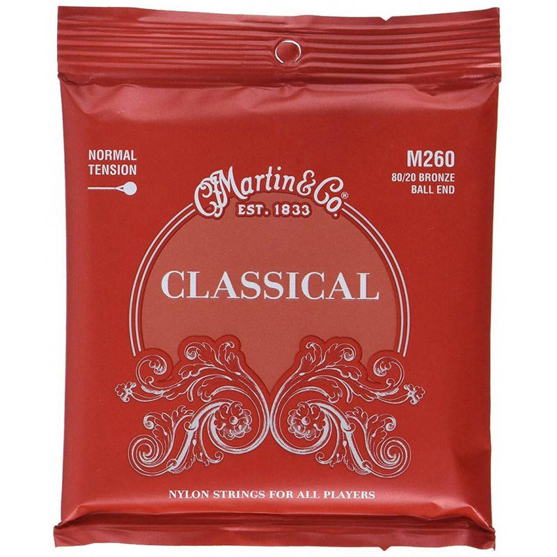 

Струны для классической гитары Martin M260 80/20 Bronze Classic Guitar Normal Tension Ball End