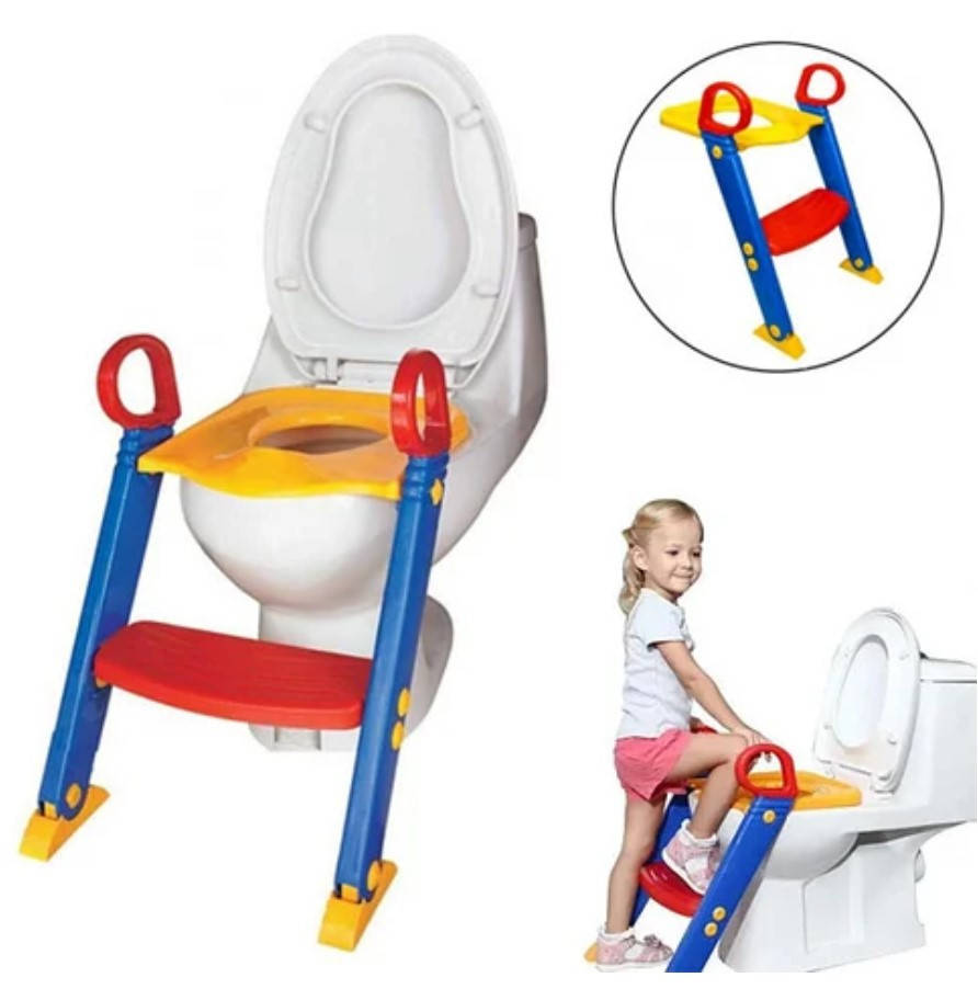 

Детское сиденье на унитаз со ступенькой и ручками Childr Toilet Trainer | Накладка на унитаз для детей