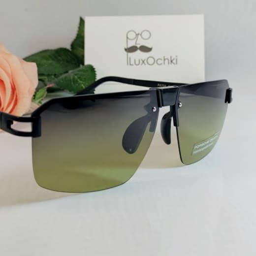 

Мужские поляризованные прямоугольные безоправные очки Porsche design, Зелёный