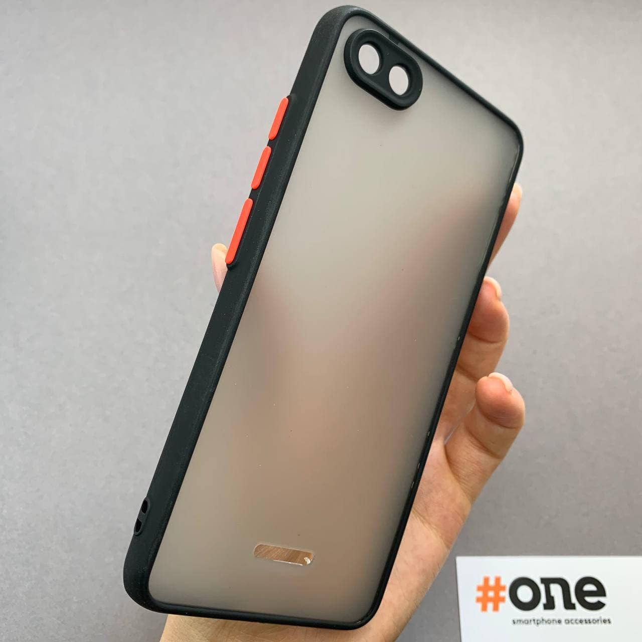 

Чехол для Xiaomi Redmi 6A с цветными кнопками противоударный матовый чехол на телефон сяоми 6а черный TCB
