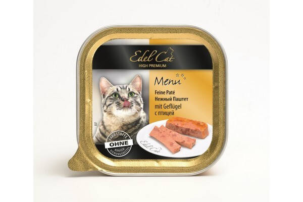 

Влажный корм для кошек Edel Cat Нежный паштет с птицей 100 г Акция