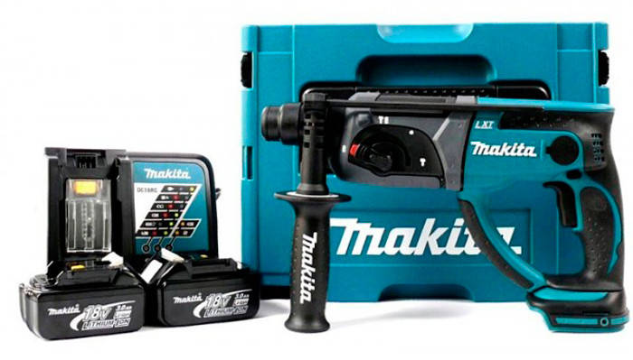 

Аккумуляторный перфоратор Makita DHR202RFJ + 2 акб 18 V 3 Ah + з/у + MakPac