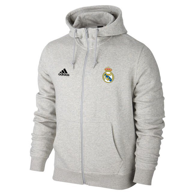 

Мужская спортивная толстовка (кофта) Реал Мадрид- Адидас, Real Madrid, Adidas, серая, Серый