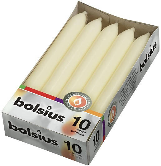 

Свеча столовая кремовая Bolsius 17 см 10 шт (1-011Б), Бежевый