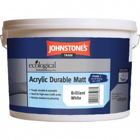 

Johnstones Acrylic Durable Matt 10 л высококачественная матовая эмульсия, Белый