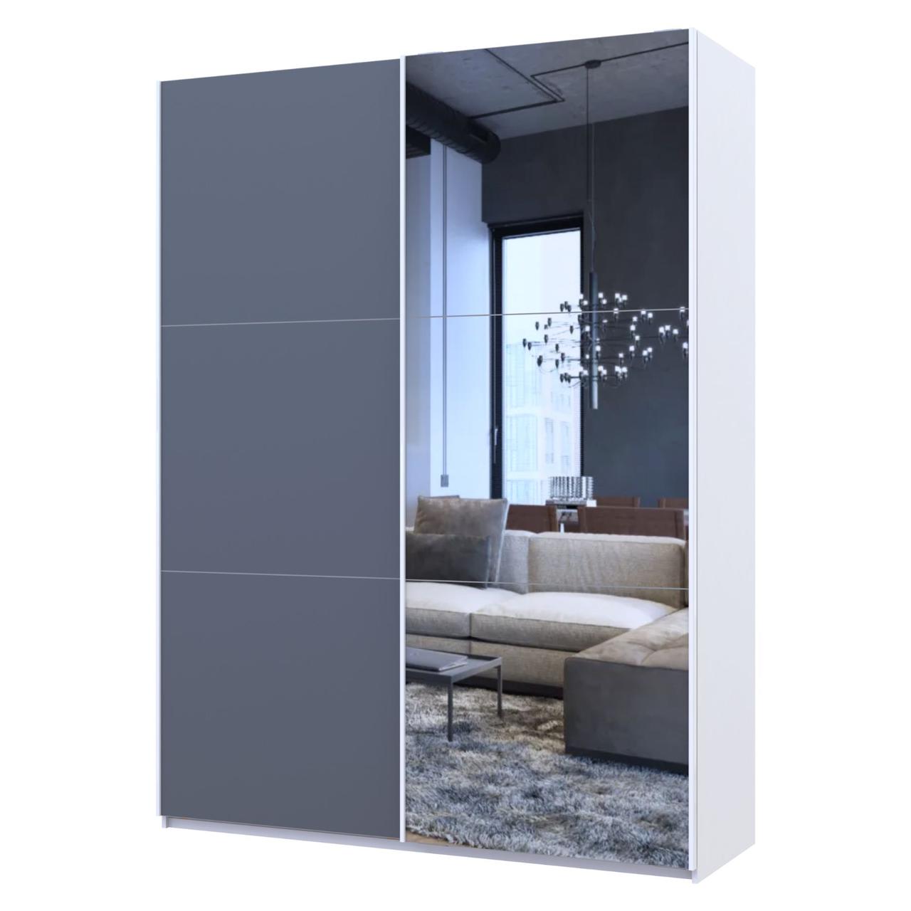 Шафа купе Doros G-Caiser Білий Графіт 1 ДСП / 1 дзеркало 180х60х240 (42005092) 4