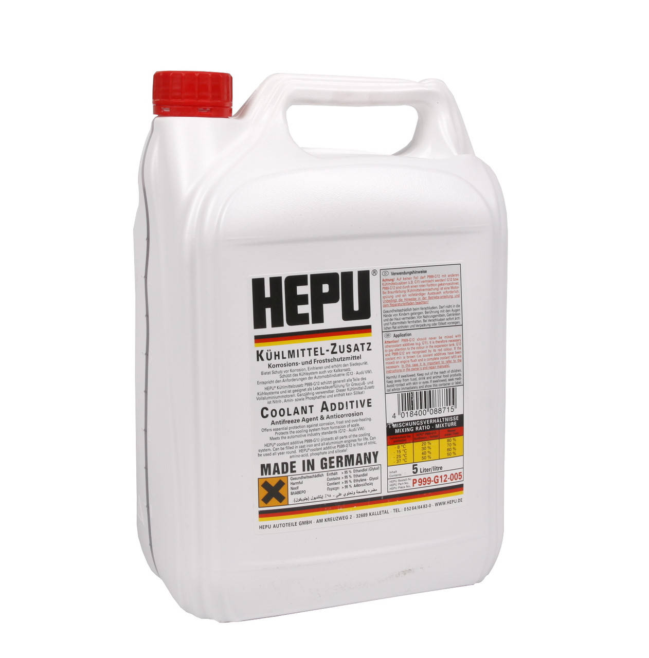 

Антифриз красный концентрат HEPU G12 READY MIX RED -37C 5